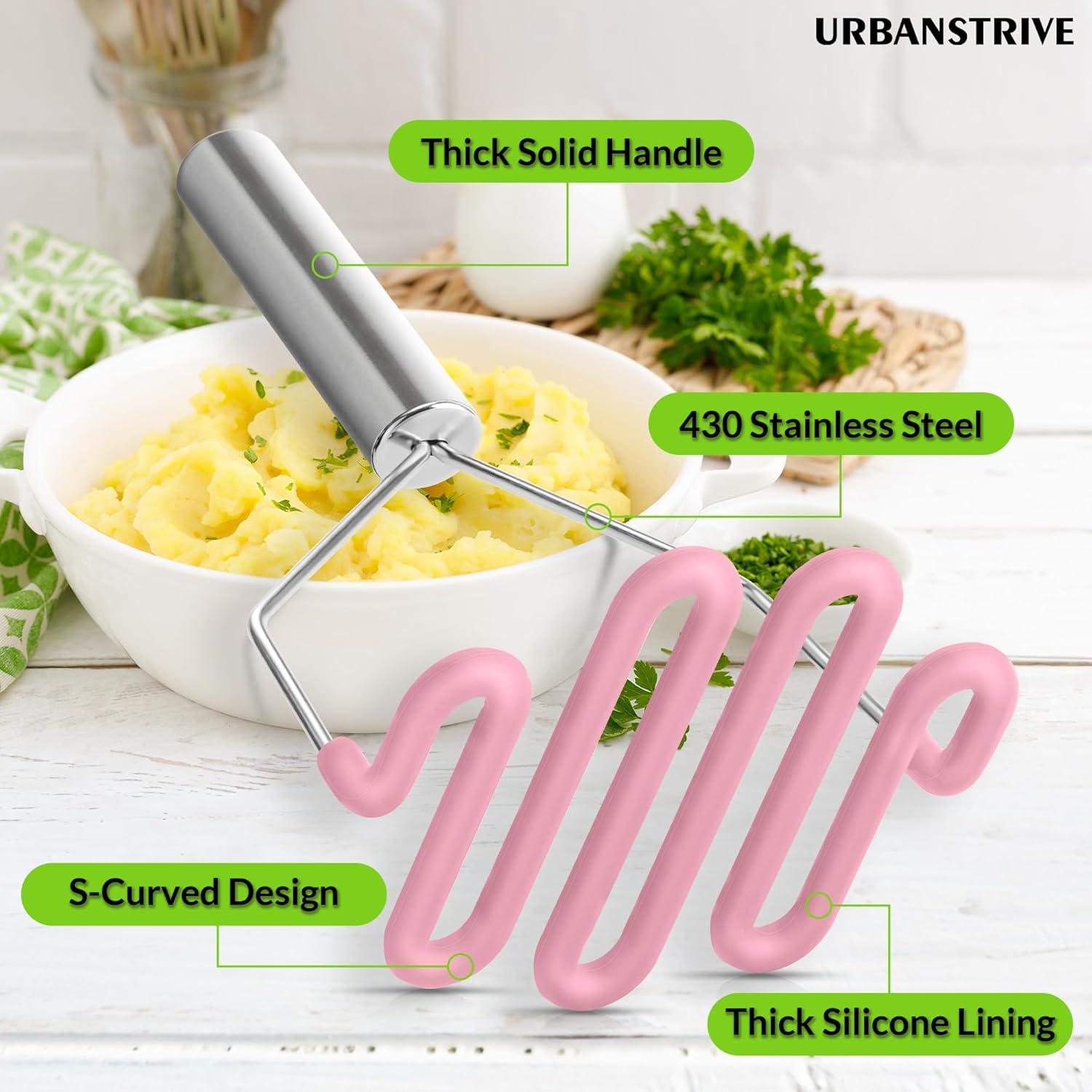 Prensador de Papas Urbanstrive Acero Inoxidable Rosa 23x12cm