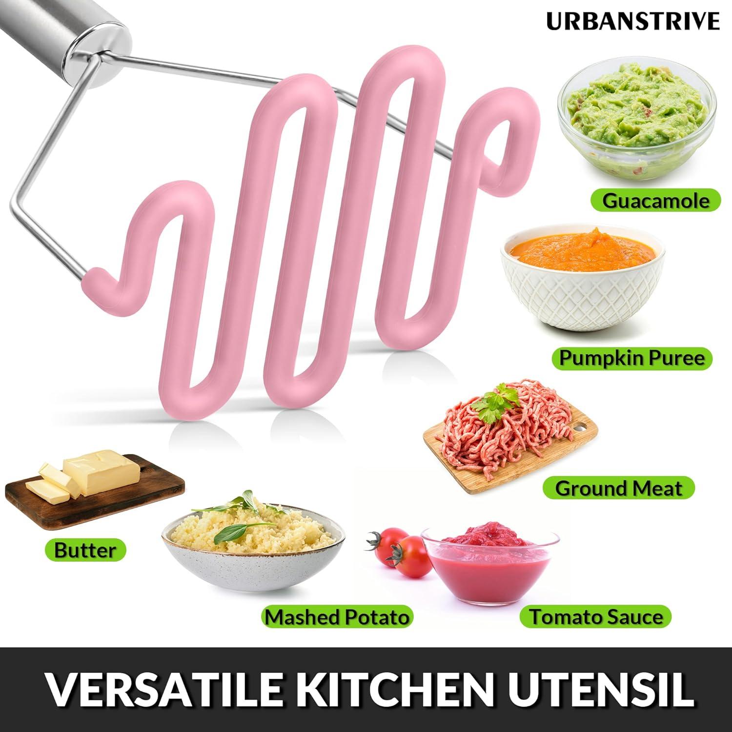 Prensador de Papas Urbanstrive Acero Inoxidable Rosa 23x12cm