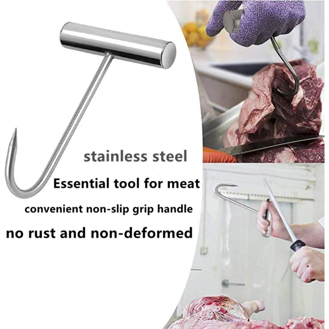 Ganchos de Carne OLIREXD 2pcs Acero Inoxidable Antideslizante