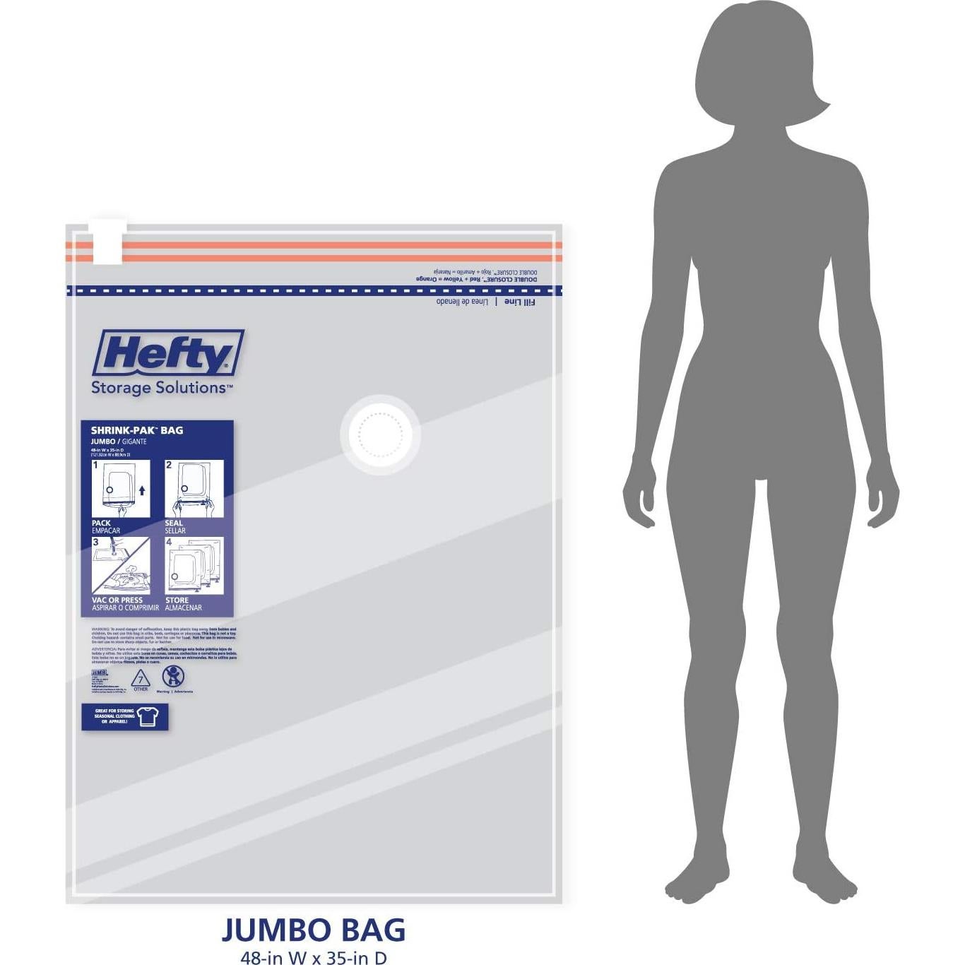 Bolsas de Almacenamiento al Vacío Hefty Shrink-Pak Jumbo - 3 Unidades