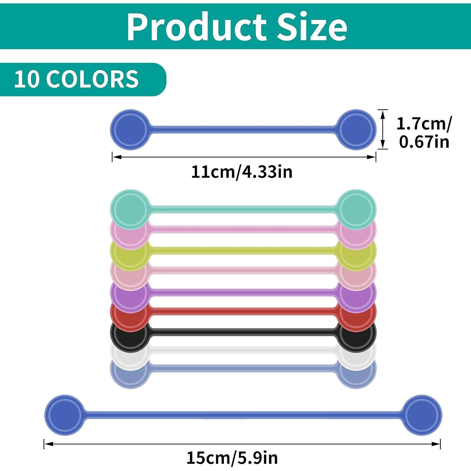 Correas Magnéticas para Cables Lusofie 10 Pcs Silicona