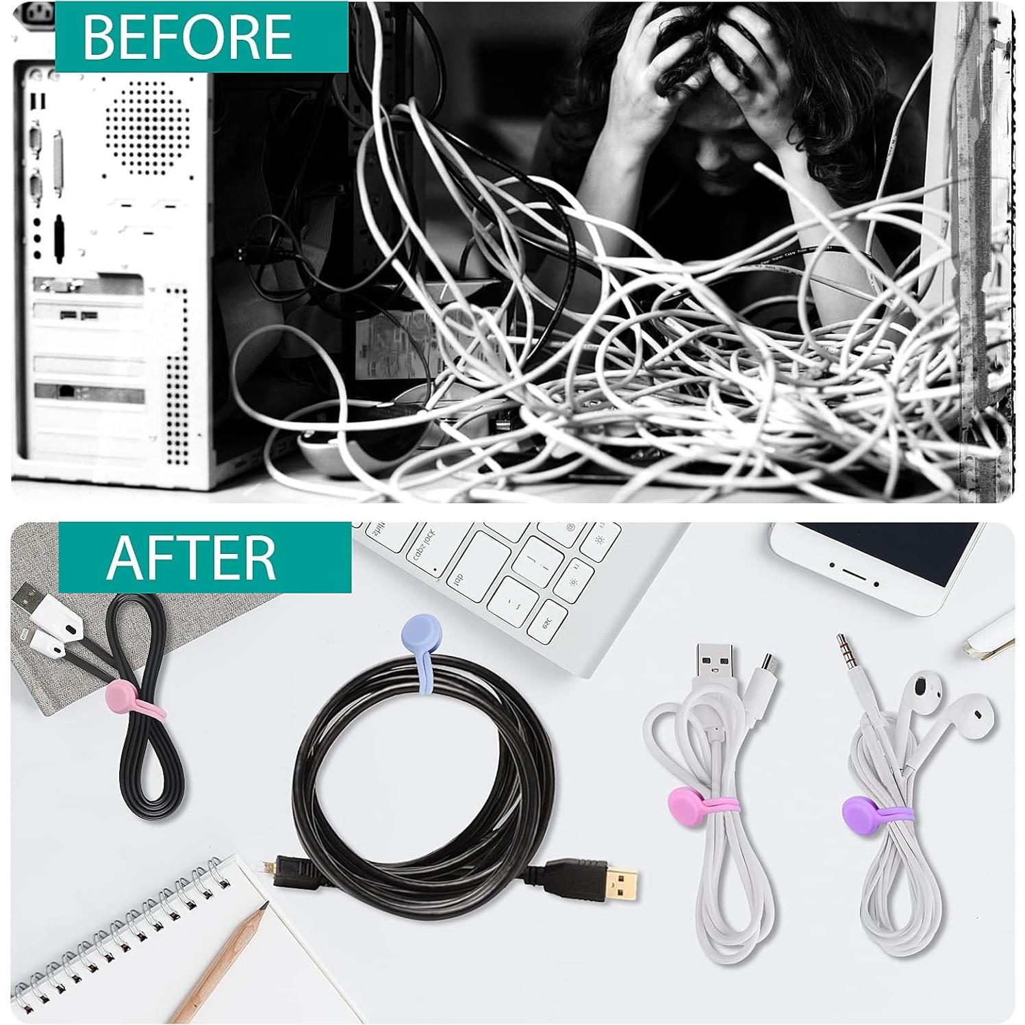 Correas Magnéticas para Cables Lusofie 10 Pcs Silicona