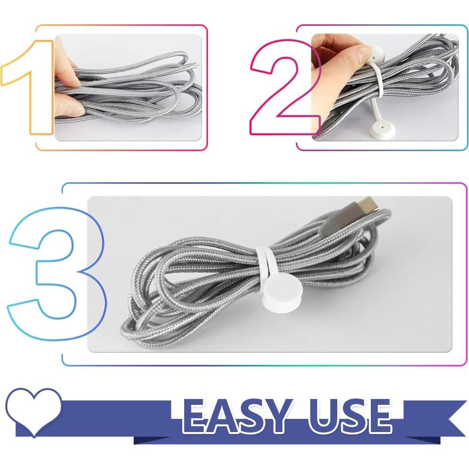 Cintas Magnéticas para Cables Kanemc 10 Piezas Silicona