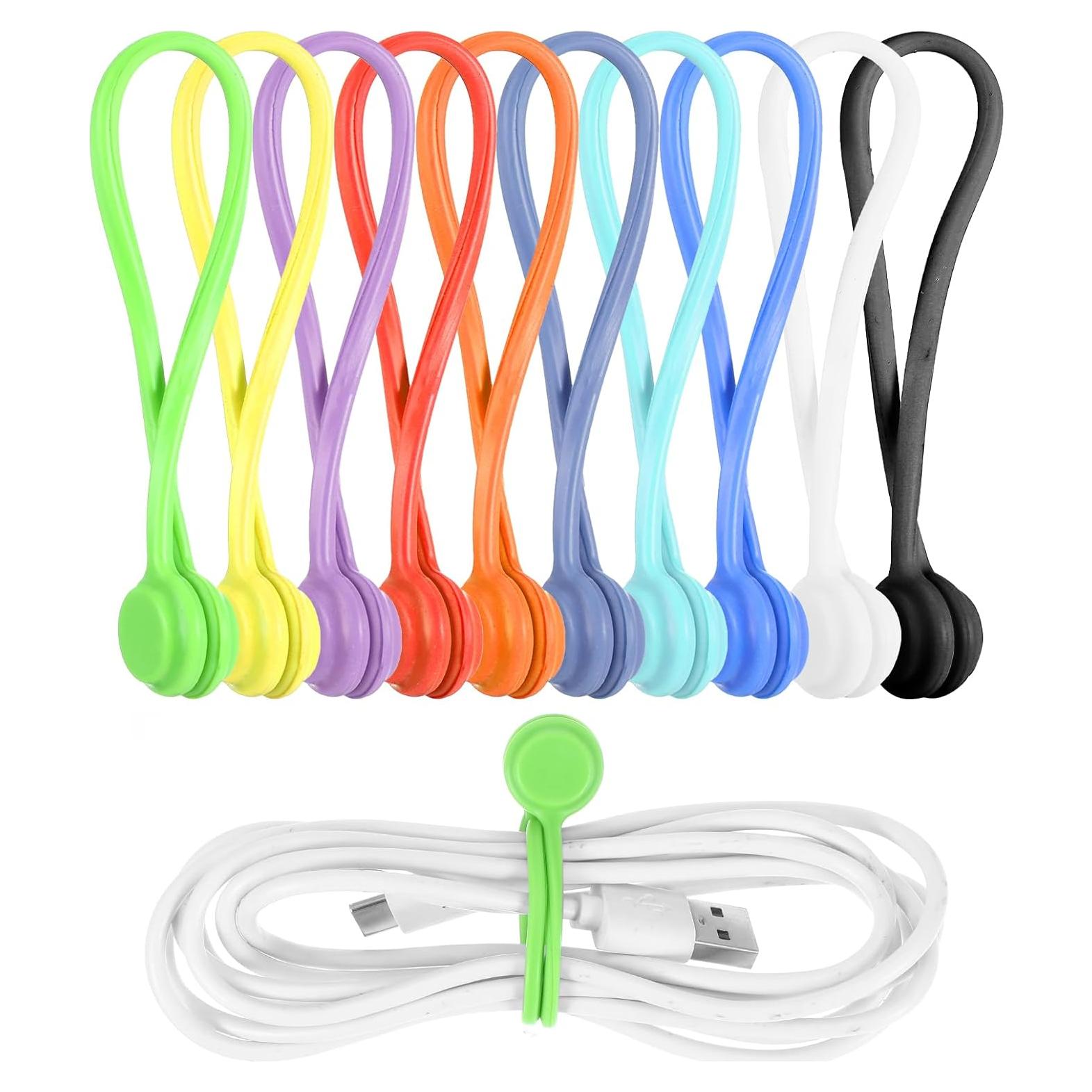 Paquete de 10 Sujetadores Magnéticos Ptwola para Cables