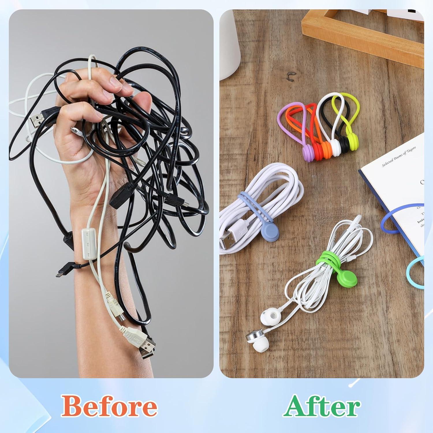 Paquete de 10 Sujetadores Magnéticos Ptwola para Cables