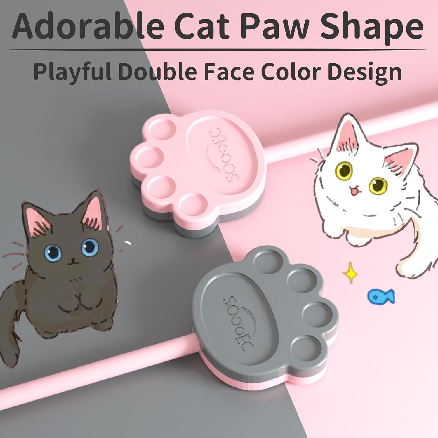 Lazos Magnéticos SOOOEC Patita de Gato - Paquete de 24