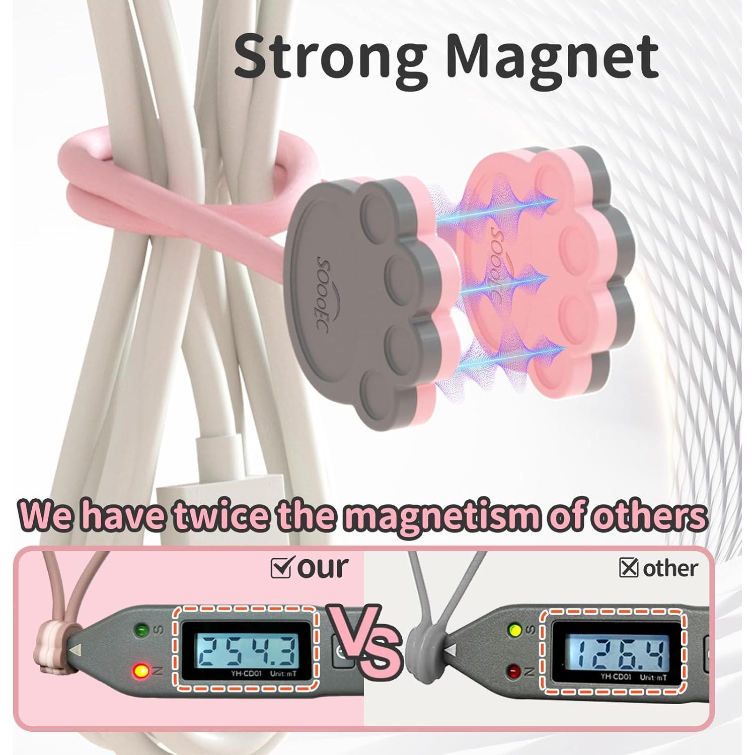 Lazos Magnéticos SOOOEC Patita de Gato - Paquete de 24