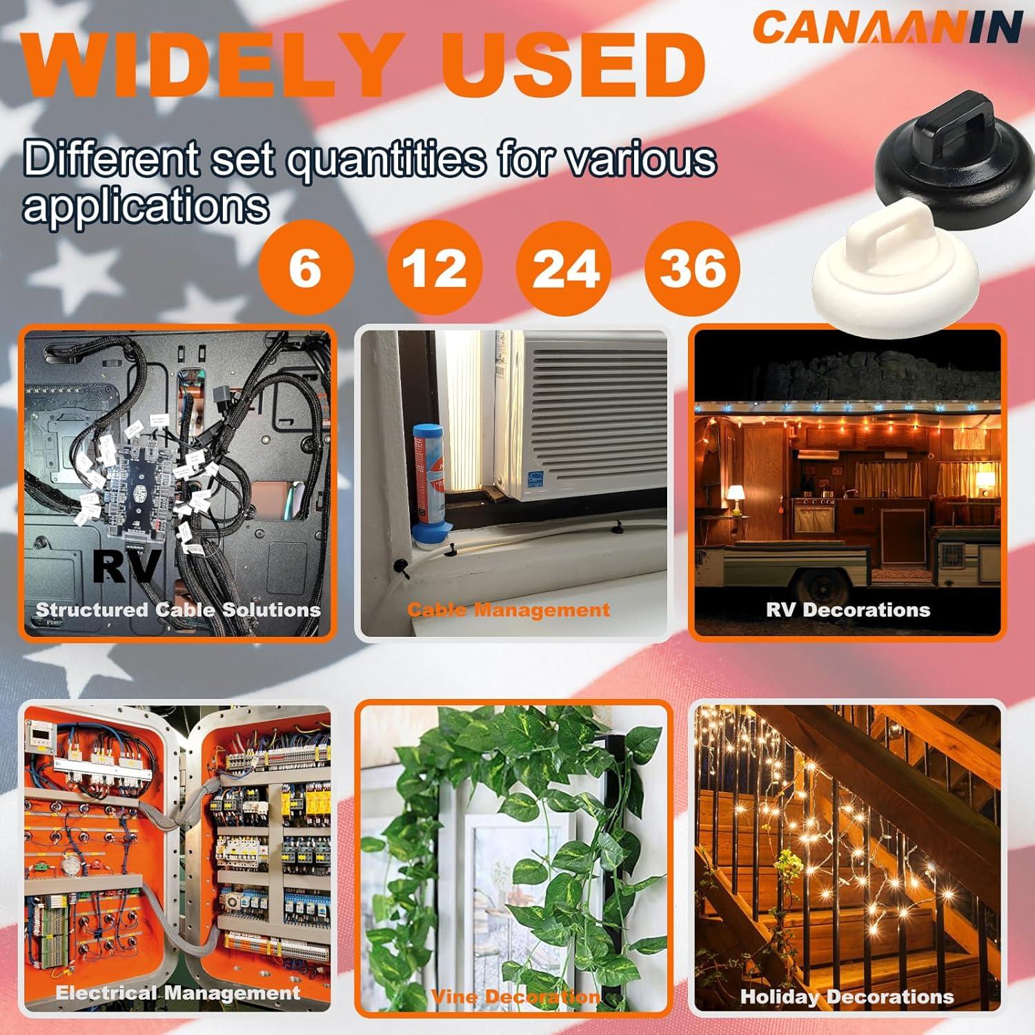 Soporte Magnético para Cables CANAANIN 24 Piezas Negro