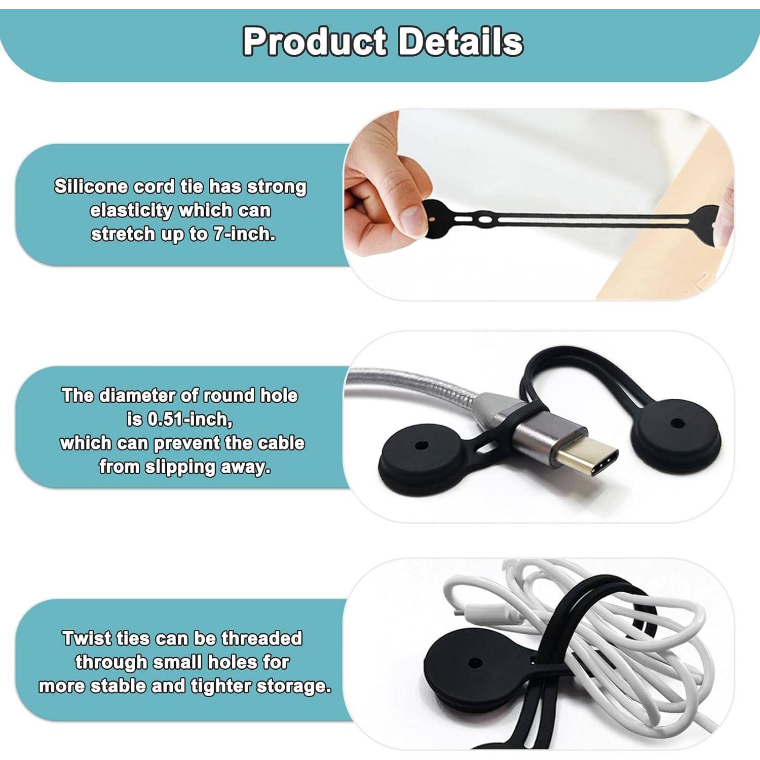 Corbatas Magnéticas de Silicona Xuuza - 10 Piezas 9.5 cm