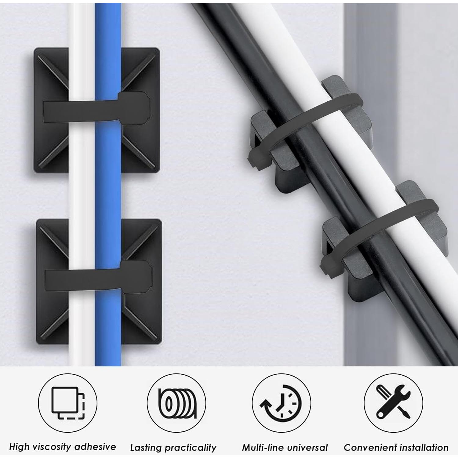 Montajes de Cable Autoadhesivos smseace 360 Pcs 15,24 cm