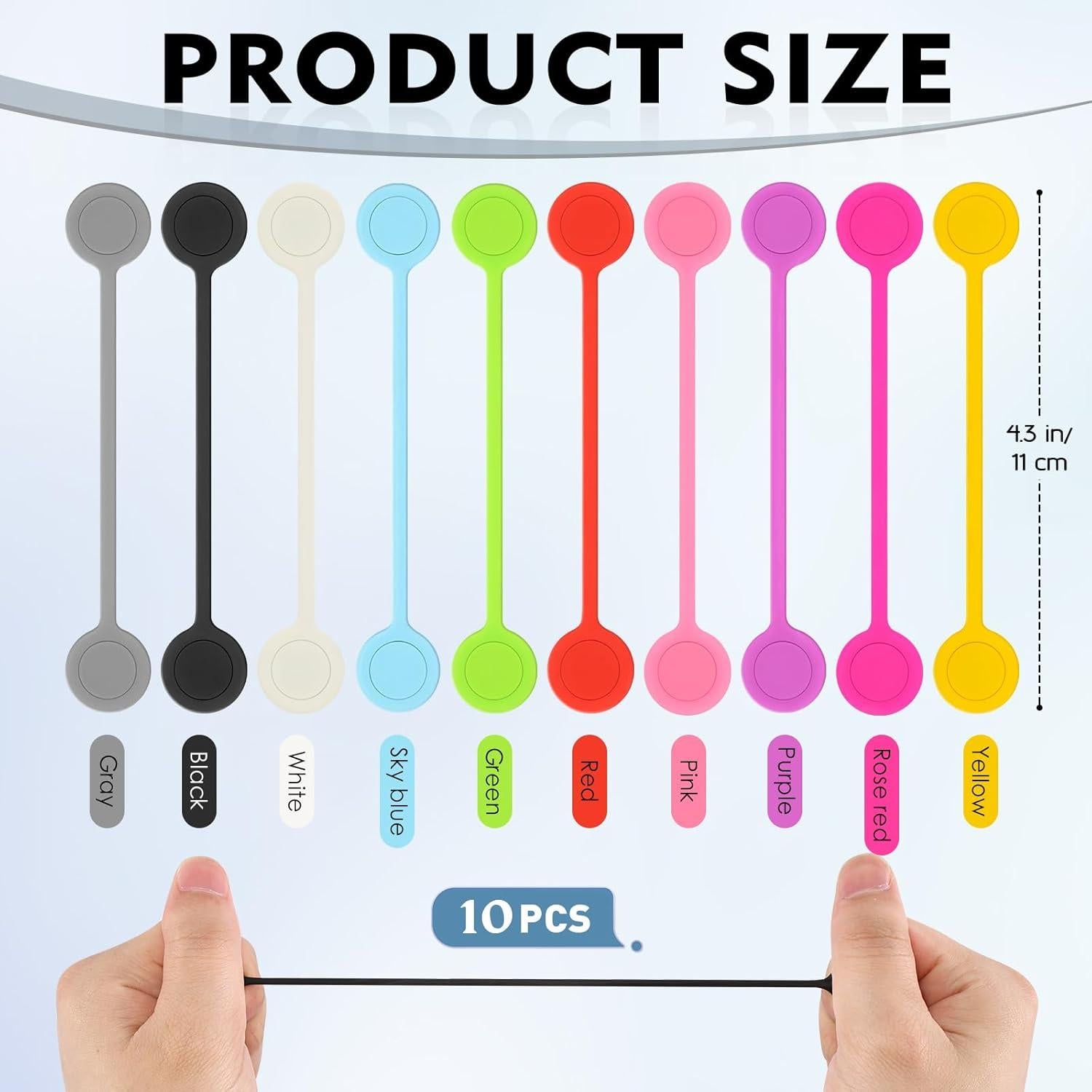 Correas Magnéticas Reutilizables KINYFY 10 Colores 10,92 cm