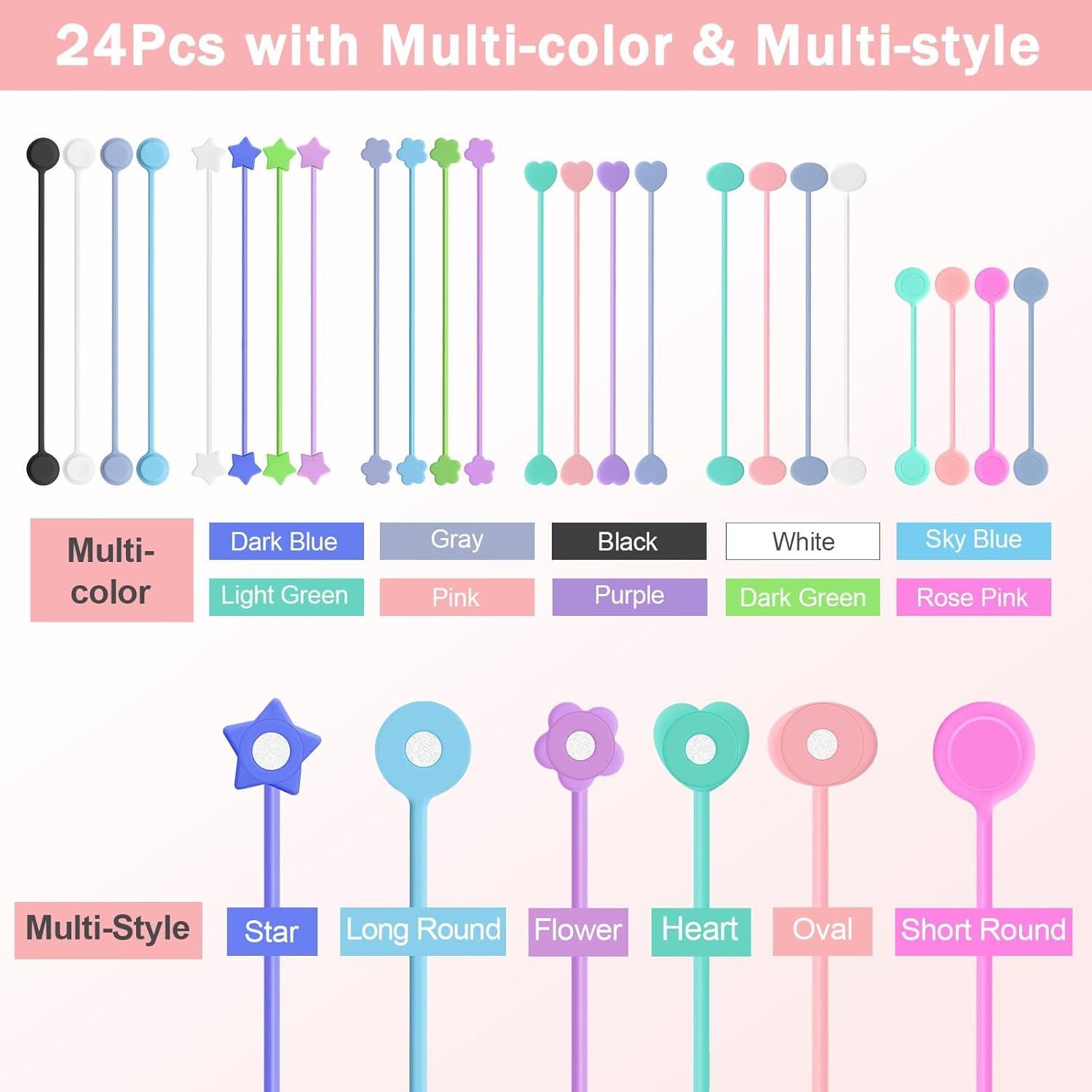 24 Sujetadores Magnéticos de Silicona Solaradgy 19.56 cm