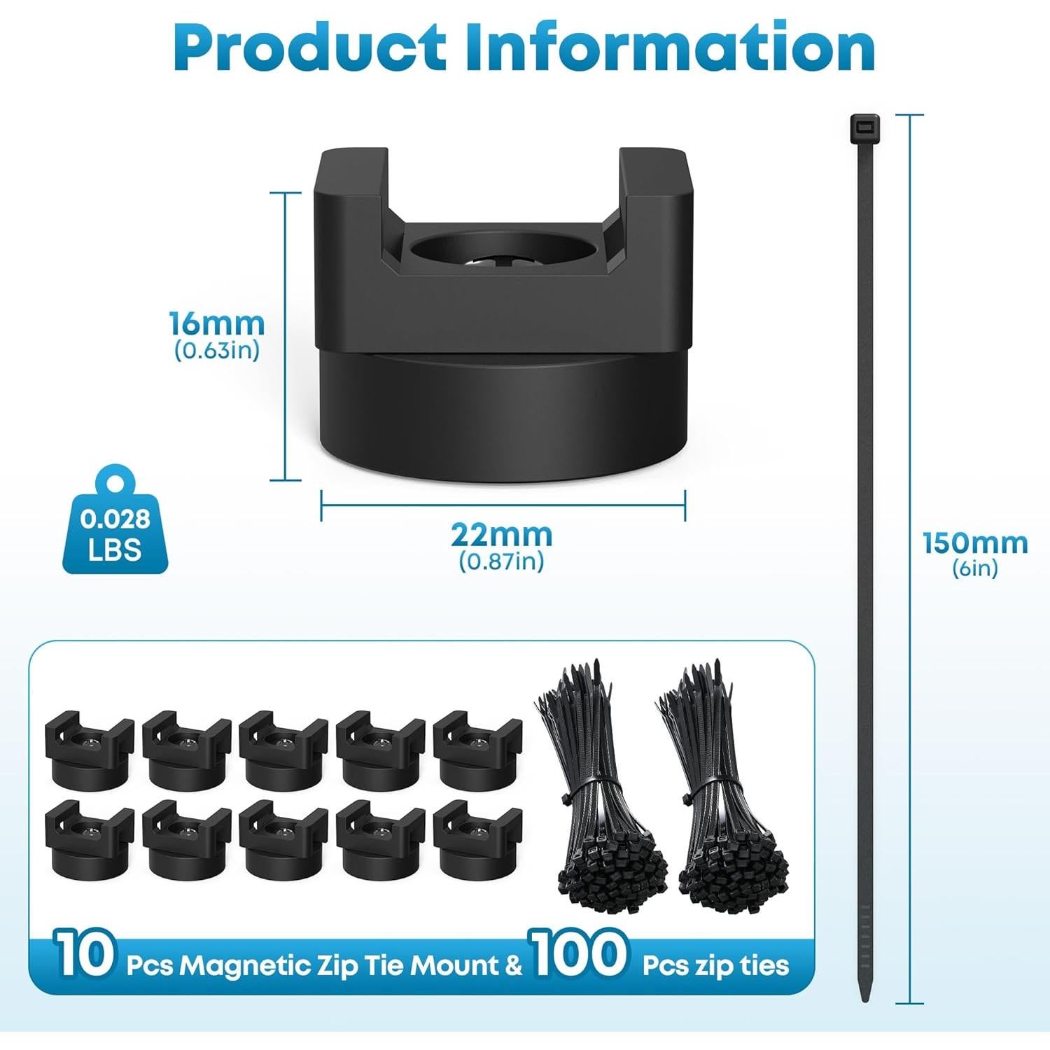 Soportes de Bridas Magnéticas AIYOTAR 110 Pcs Nylon