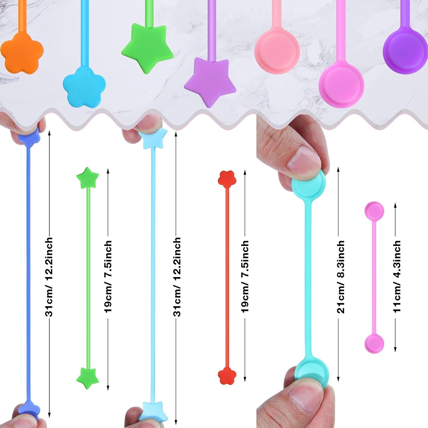 32 Sujetadores Magnéticos de Silicona Weewooday 10 cm