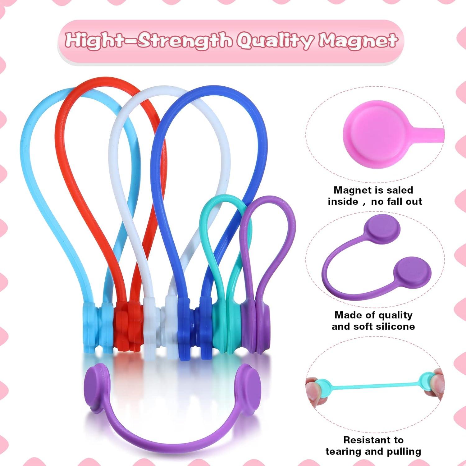 32 Sujetadores Magnéticos de Silicona Weewooday 10 cm