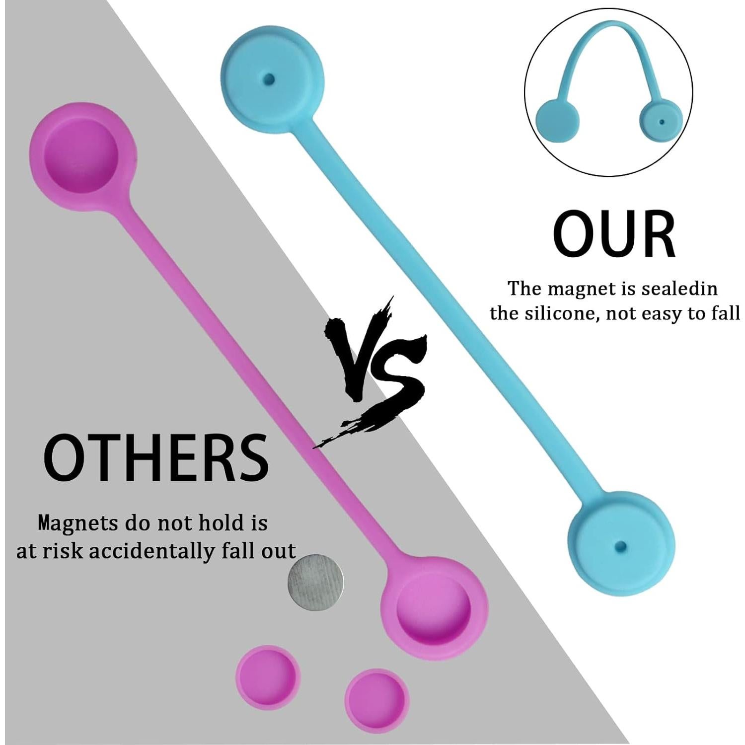 Paquete de 12 Sujetadores Magnéticos Motiloo de Silicona