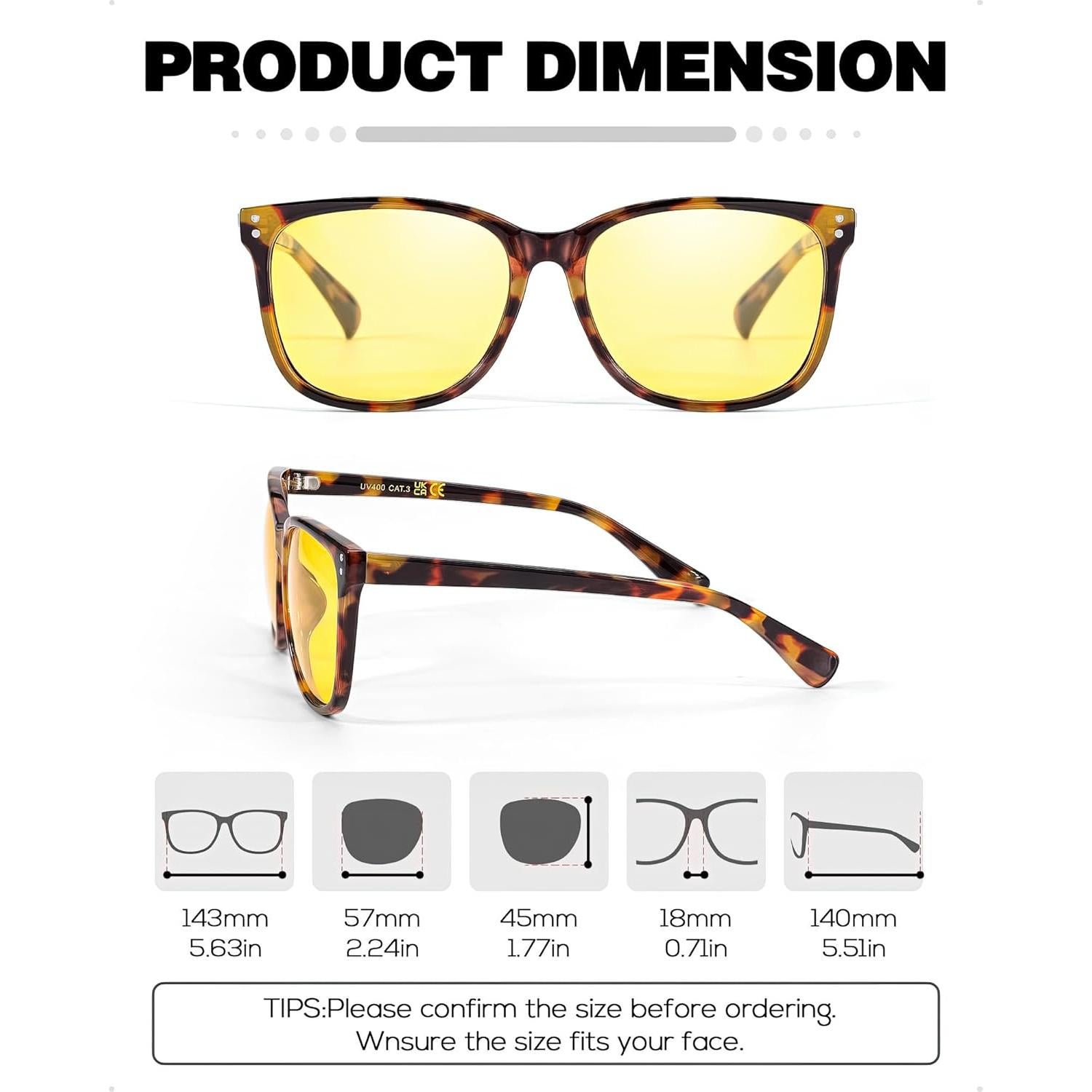 Gafas Antirreflejo SIPHEW para Conducir de Noche Amarillas