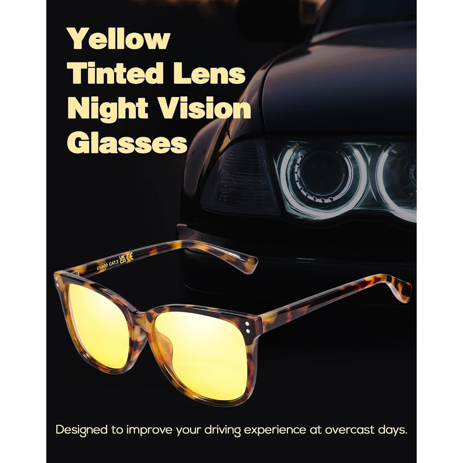 Gafas Antirreflejo SIPHEW para Conducir de Noche Amarillas