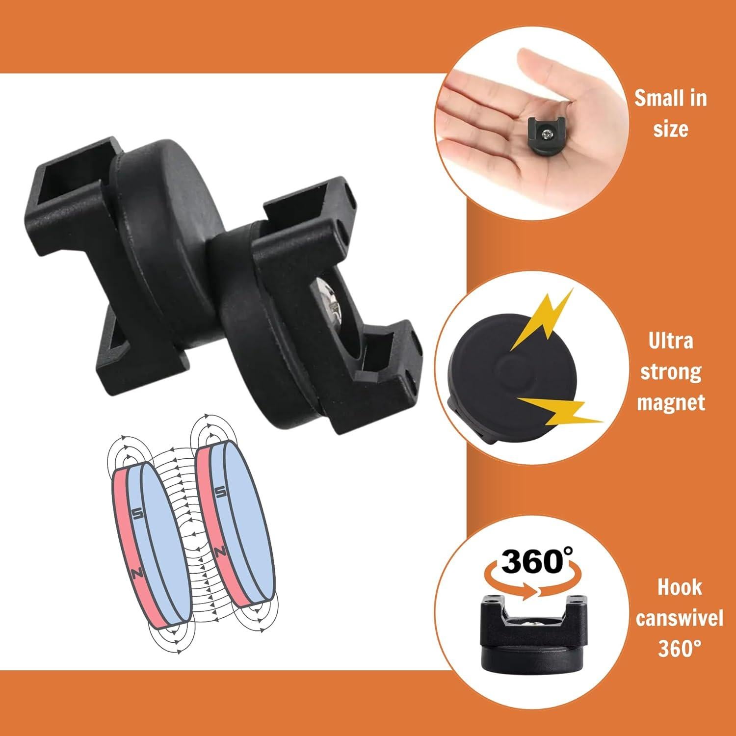 15 Clips Magnéticos para Cables GREOCE Soporte Negro