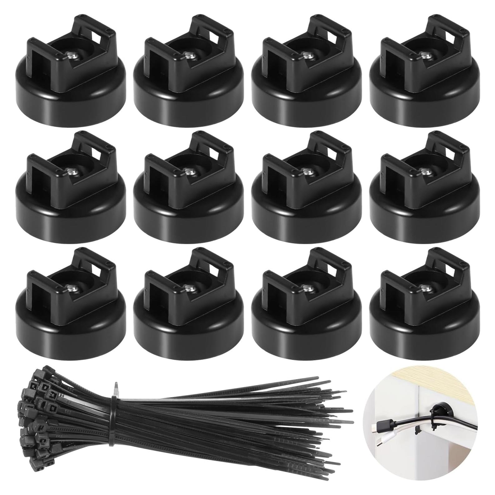 Soportes Magnéticos de Cable Tideme 250 Pcs Nylon Negro