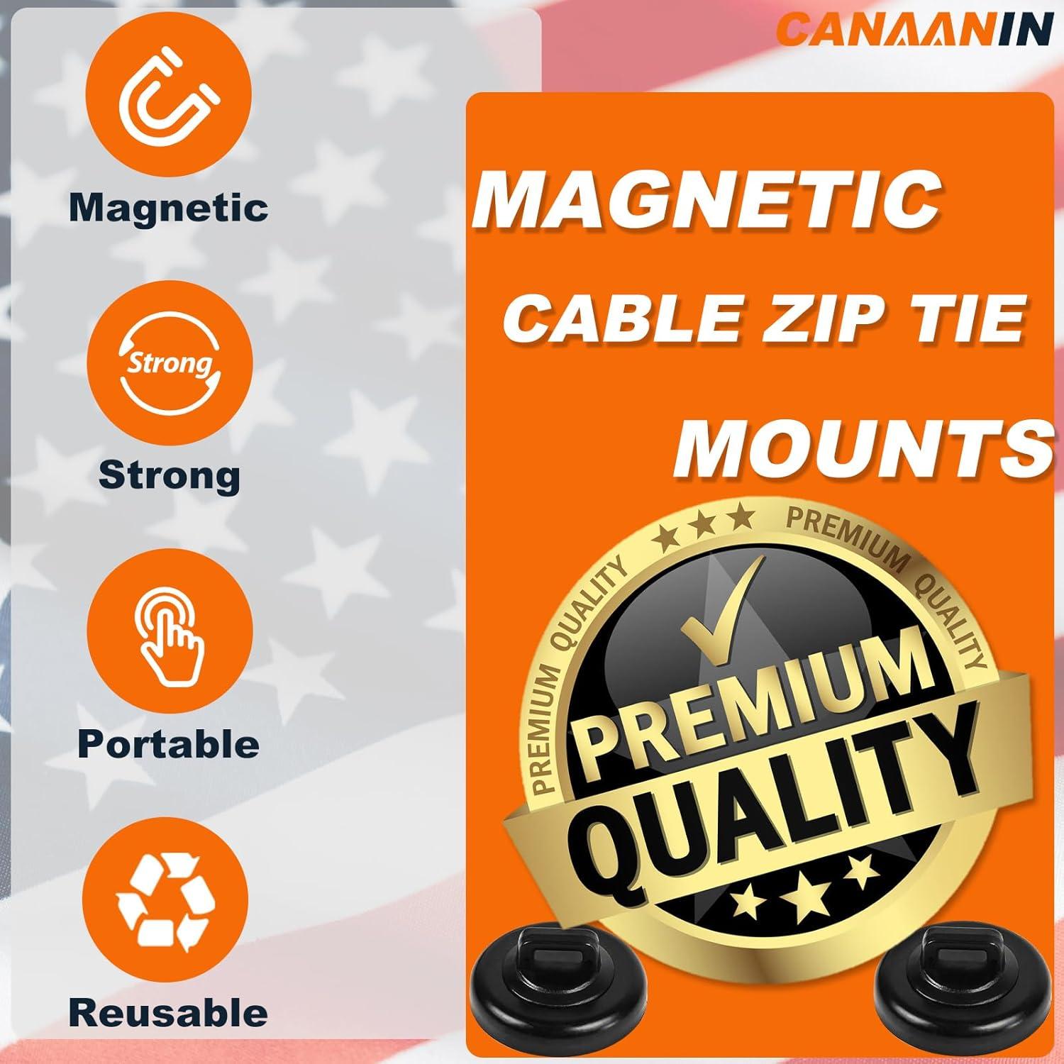 Soportes Magnéticos para Cables CANAANIN 20 Pcs Negro