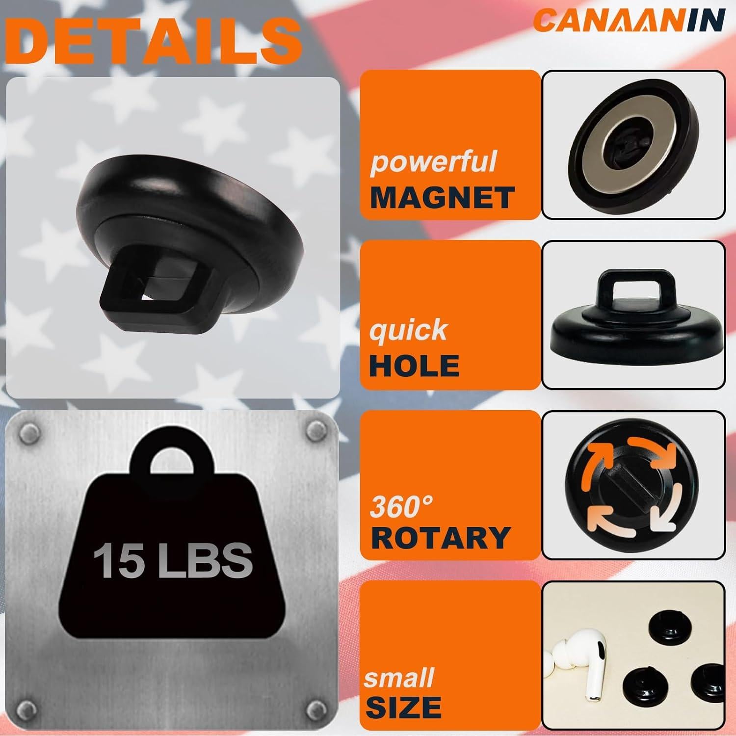 Soportes Magnéticos para Cables CANAANIN 20 Pcs Negro