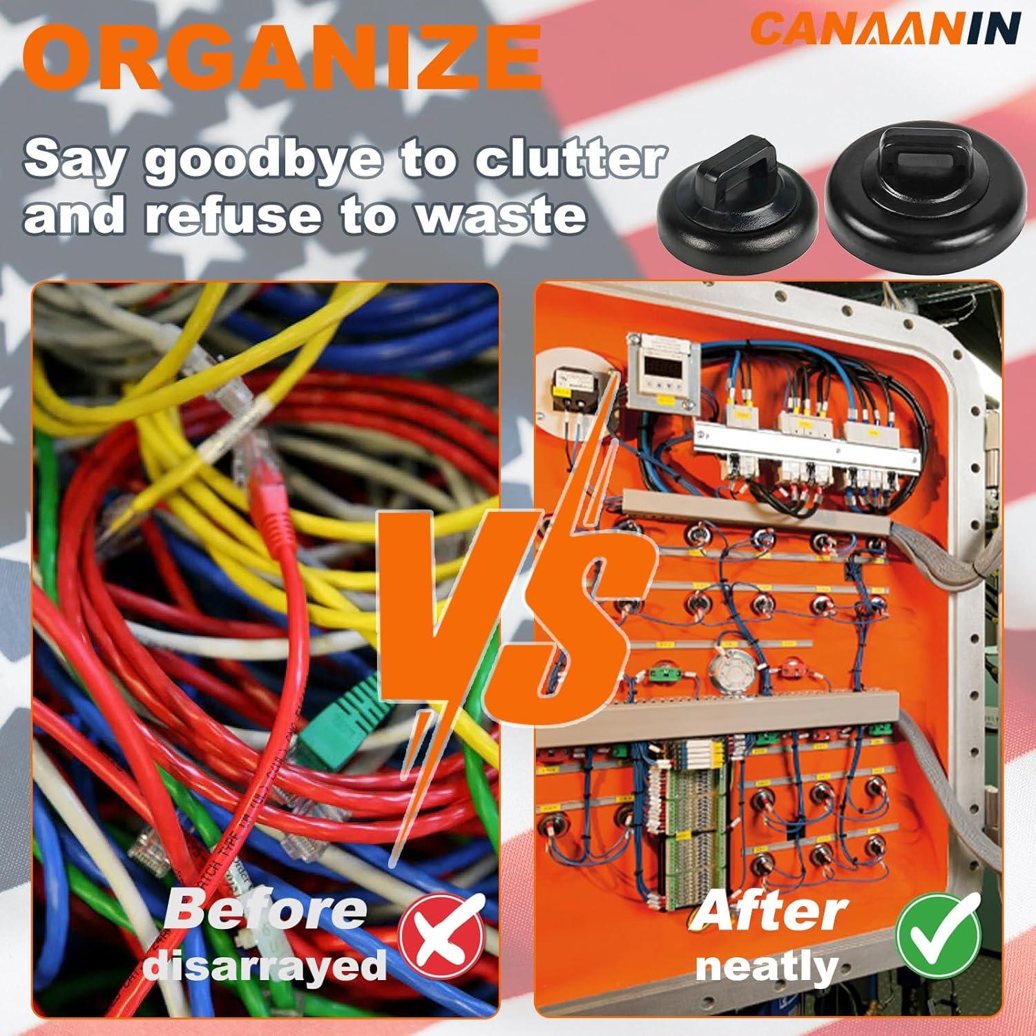 Soportes Magnéticos para Cables CANAANIN 20 Pcs Negro