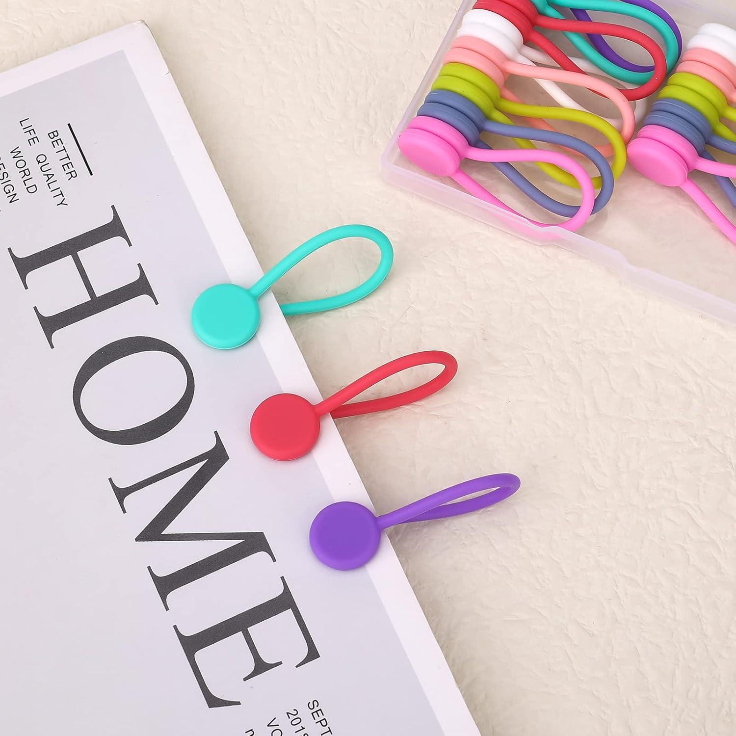 16 Clips Magnéticos KINBOM de Silicona para Cables - 8 Colores