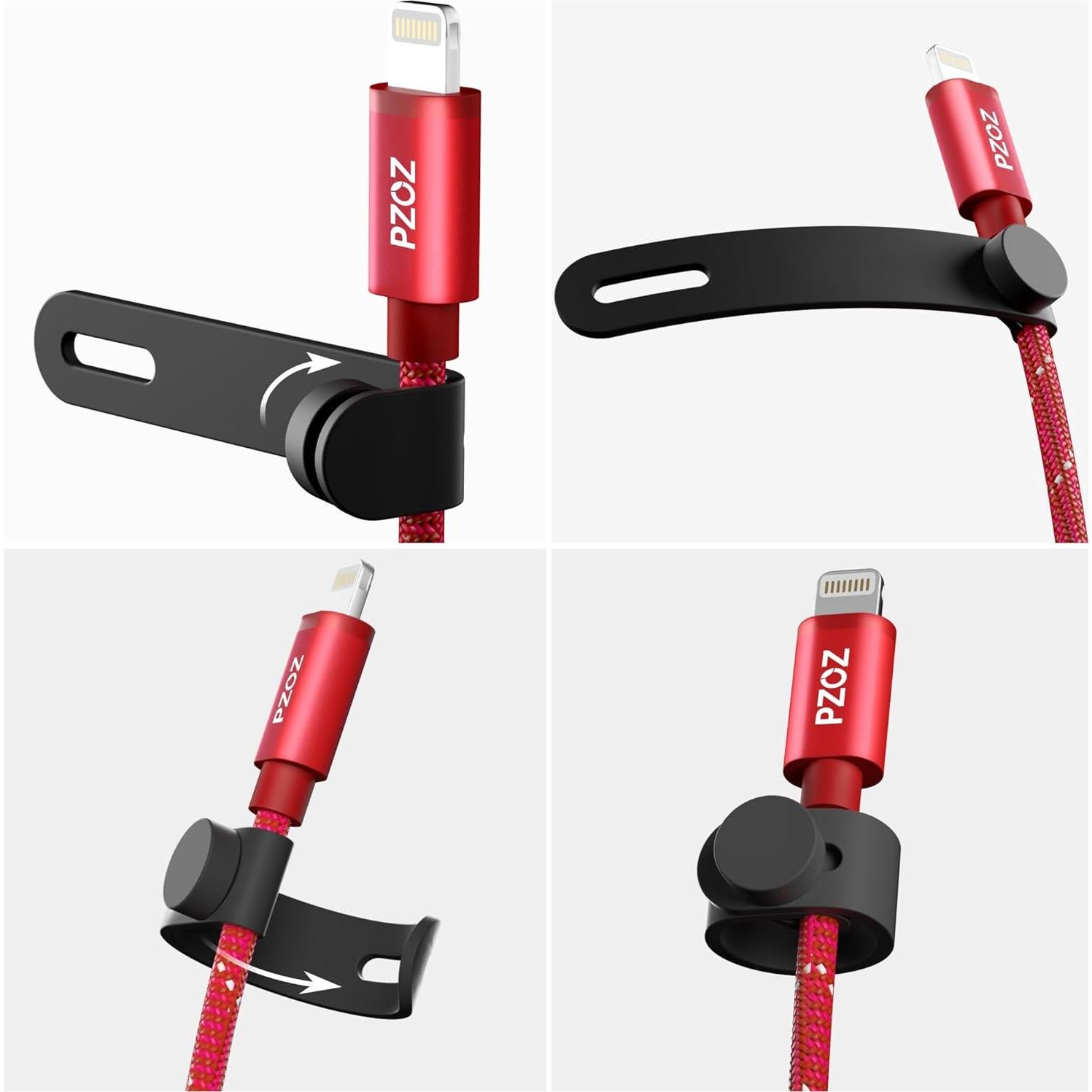 PZOZ 5 Correas Magnéticas Reutilizables para Cables Negro