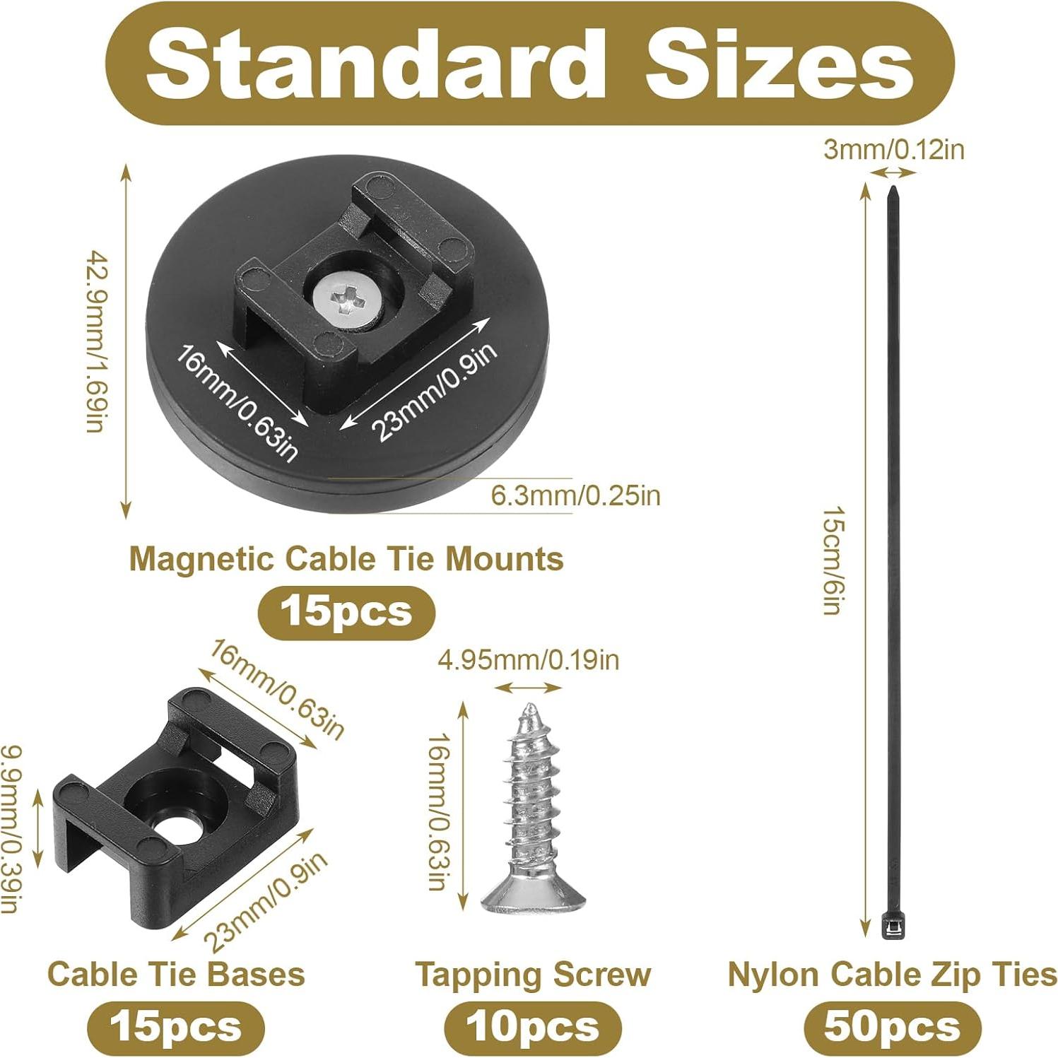 Juego de Montaje de Bridas Mekueeex 85 Piezas Soporte Magnético