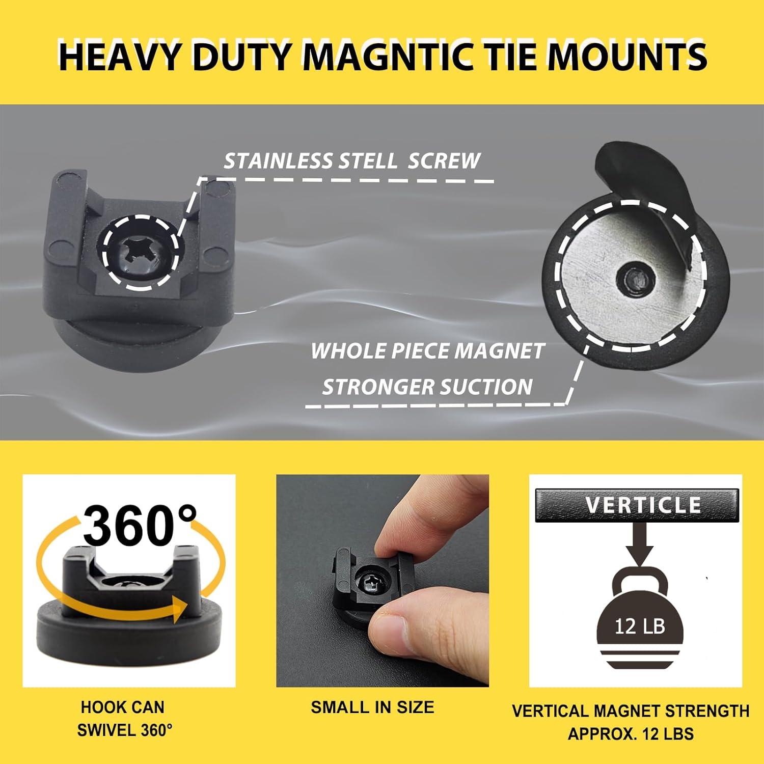 Soportes Magnéticos DyaMag 22mm con 30 Bridas Reutilizables