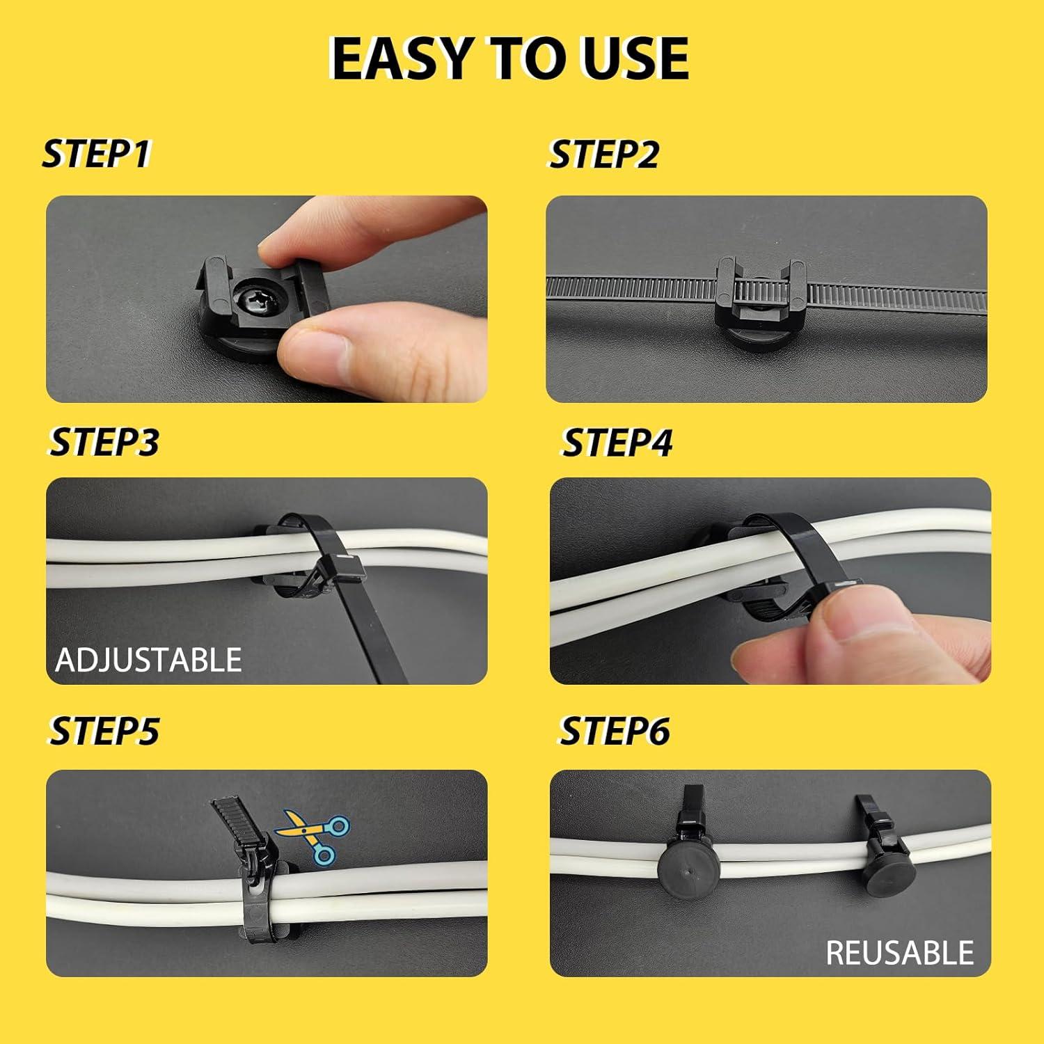 Soportes Magnéticos DyaMag 22mm con 30 Bridas Reutilizables