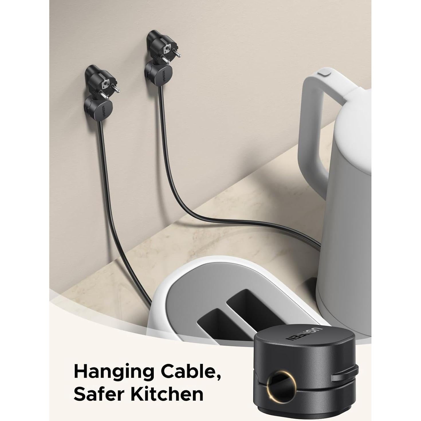 Soporte Organizador de Cables UGREEN 6 Clips Magnéticos Negro