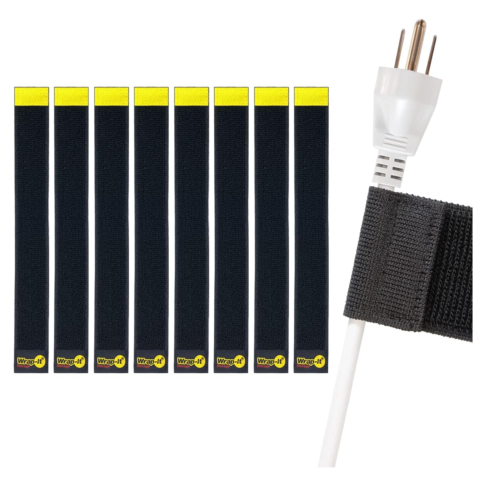 Correas Organizador de Cables Wrap-It Storage 12" Negro 8 Pzas