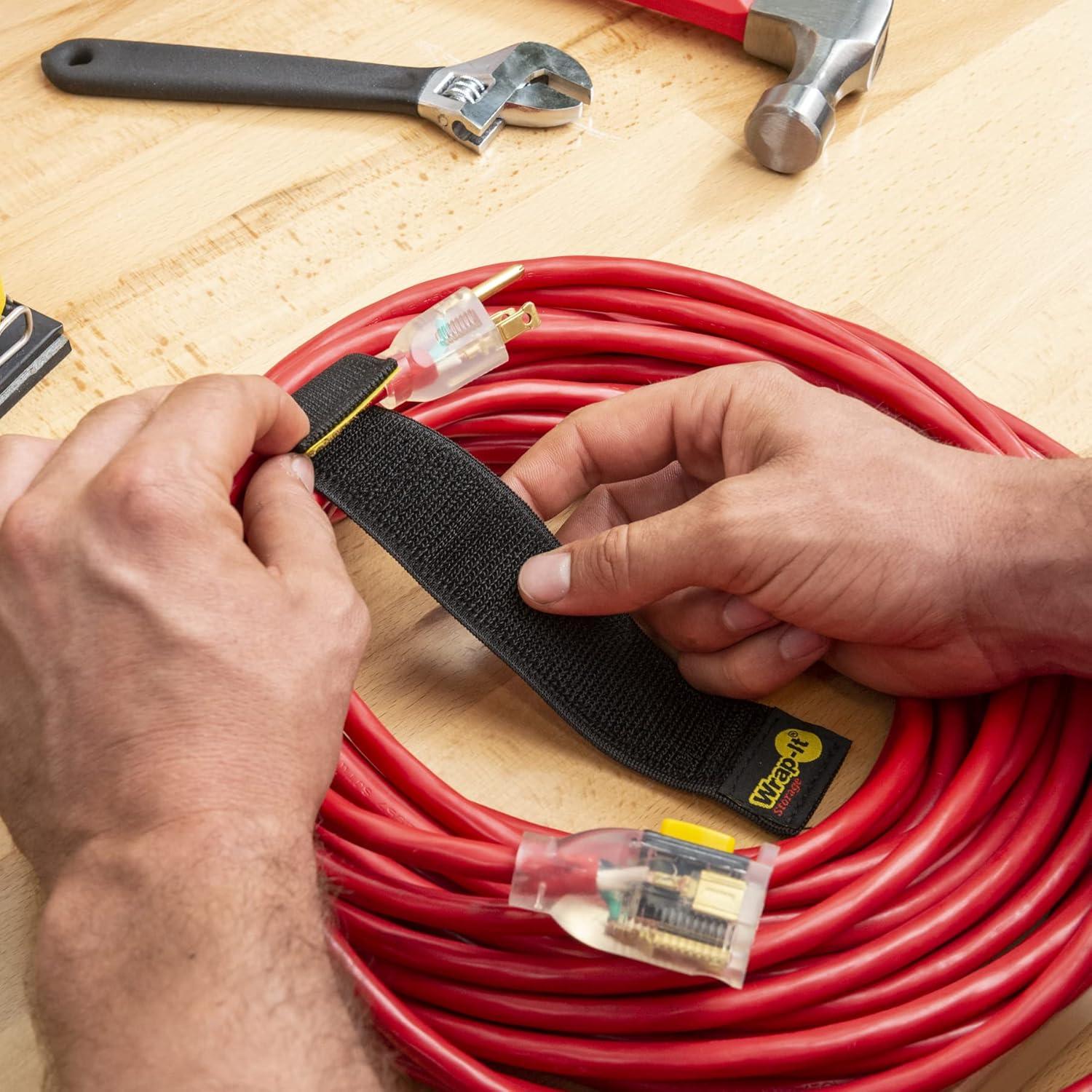 Correas Organizador de Cables Wrap-It Storage 12" Negro 8 Pzas