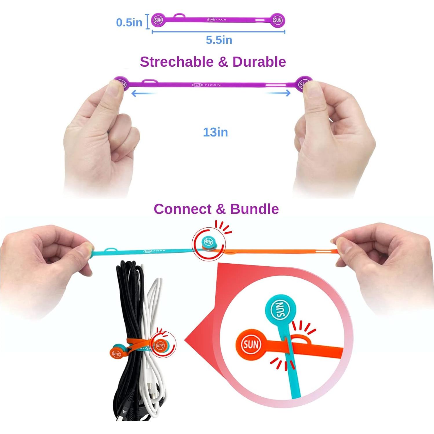 Organizadores de Cables Magnéticos SUNFICON 20 Piezas Multicolor