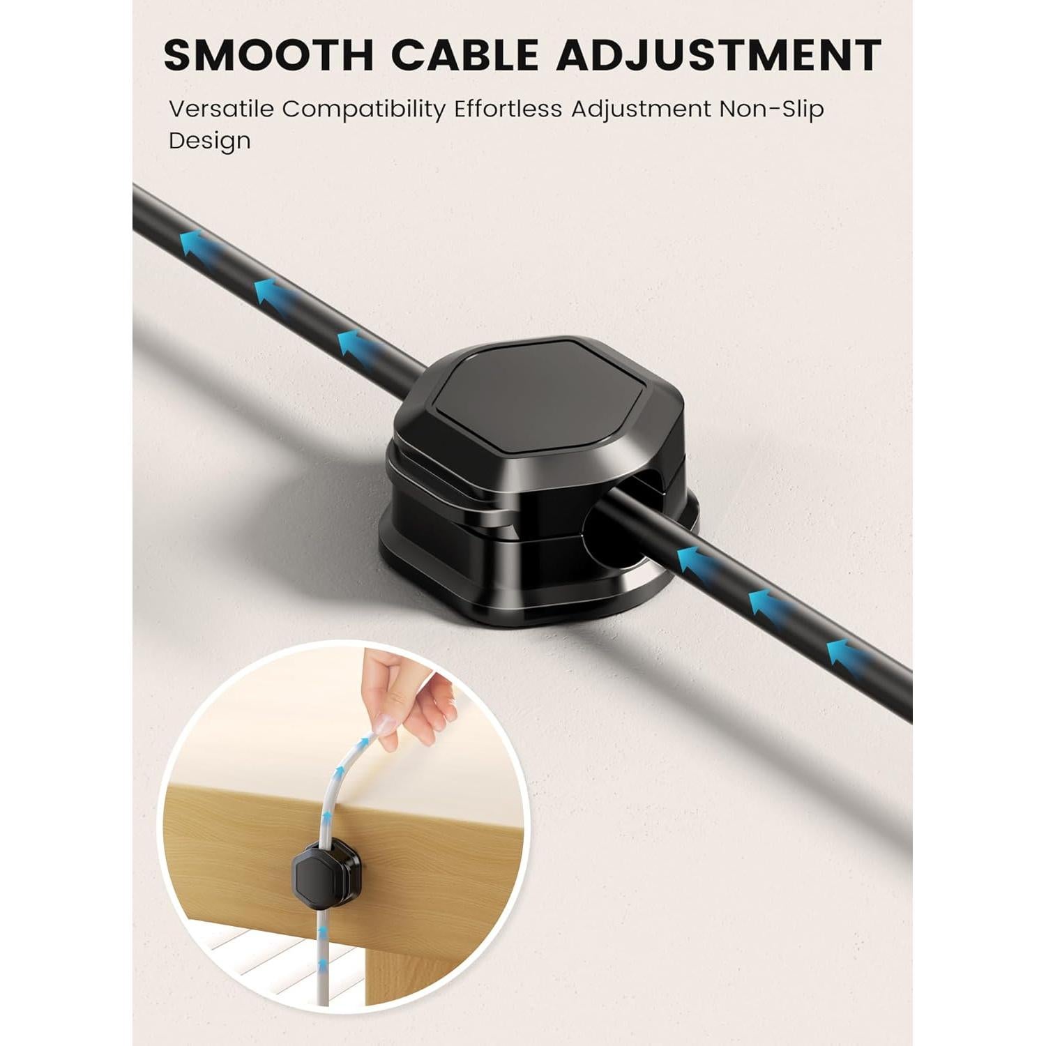 Paquete de 6 Clips Magnéticos para Cables XILILAI Negro