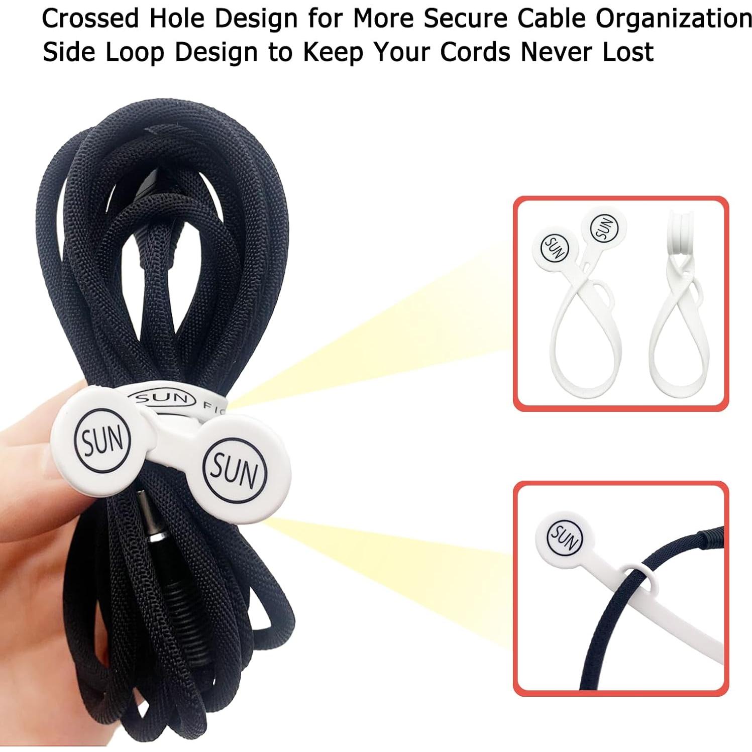 Organizadores de Cables Magnéticos SUNFICON 10 Piezas Silicona