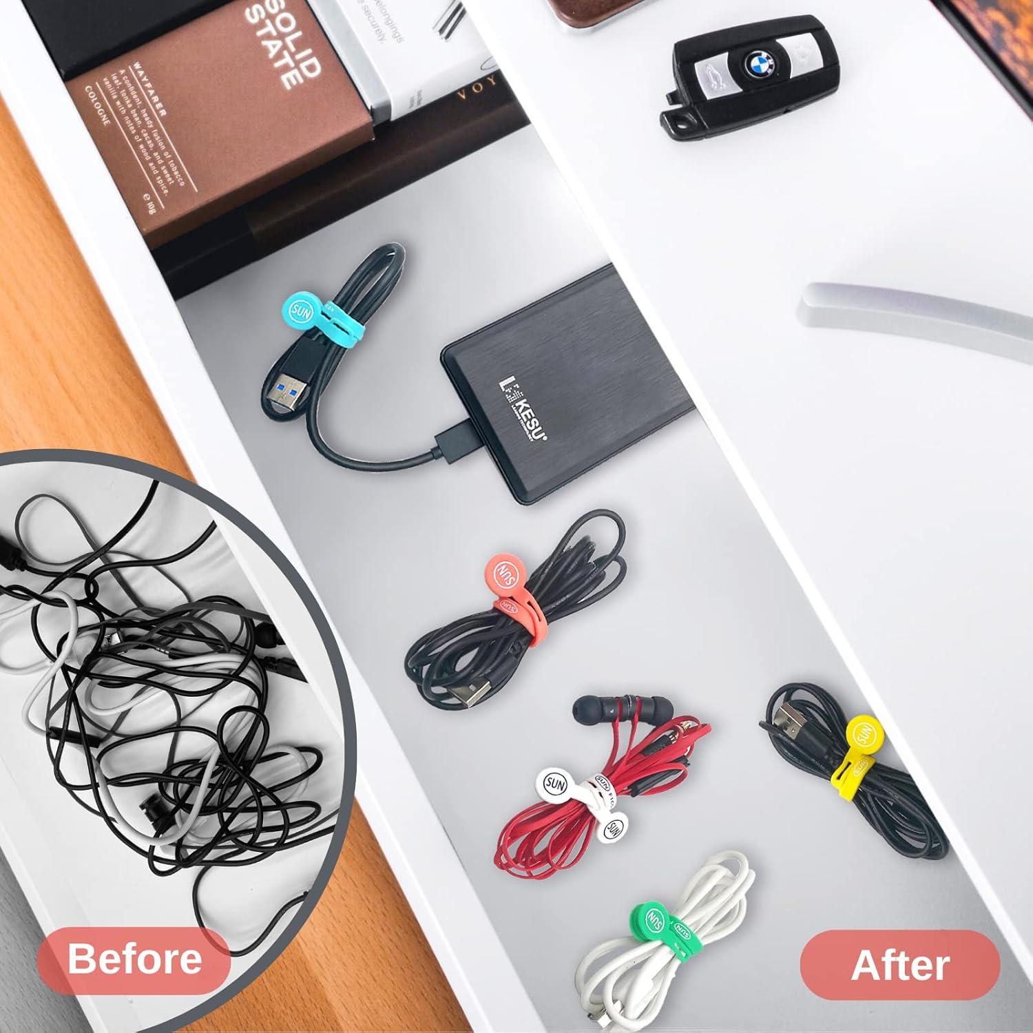 Organizadores de Cables Magnéticos SUNFICON 10 Piezas Silicona