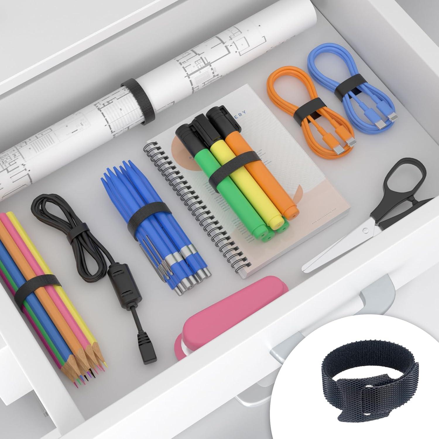 60 Bridas de Cable Reutilizables SUTOUG 15 cm Negras