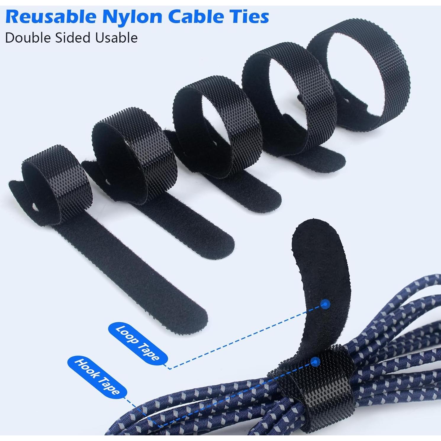 60 Bridas de Cable Reutilizables SUTOUG 15 cm Negras