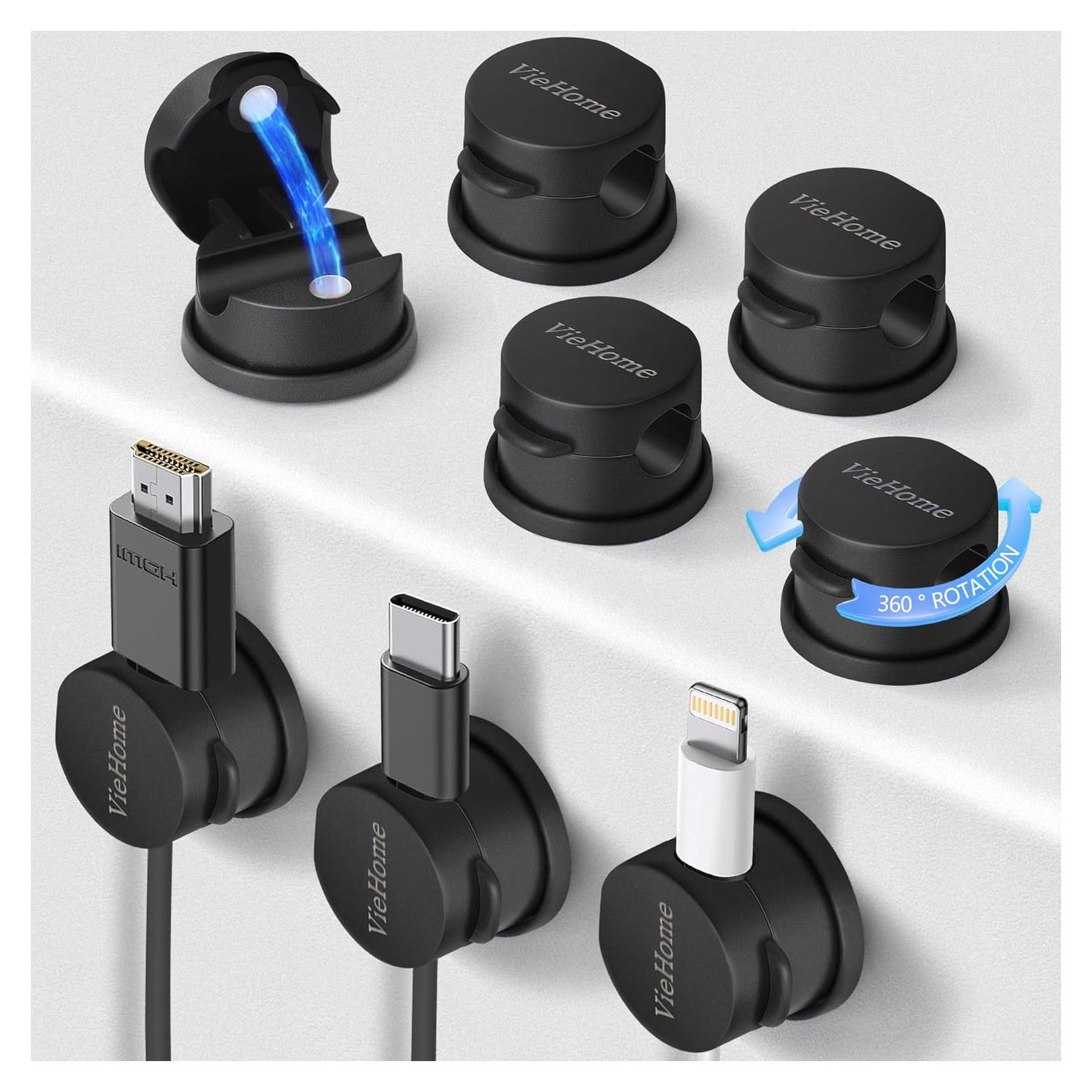 Paquete de 8 Clips Magnéticos VieHome para Gestión de Cables