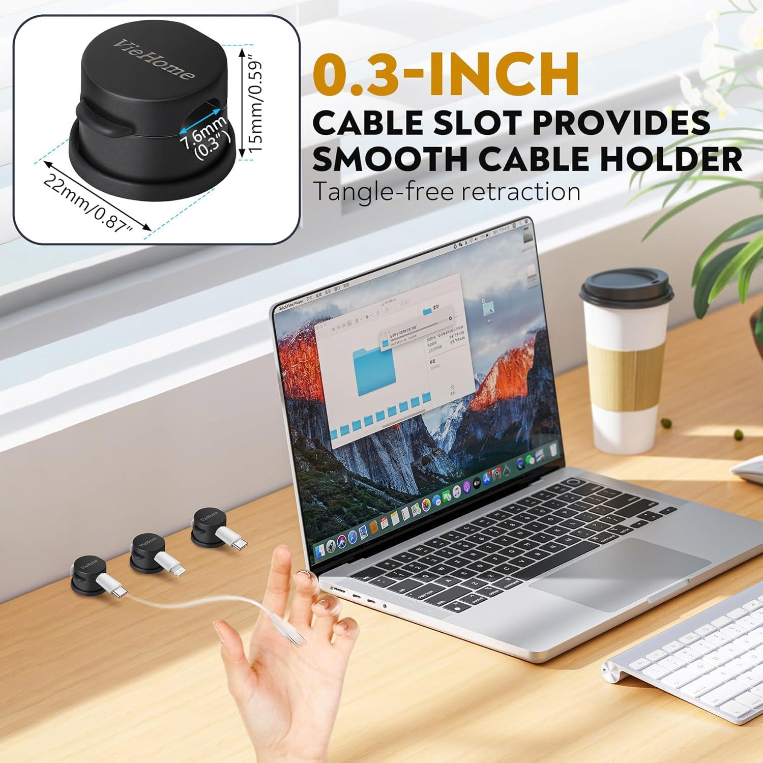 Paquete de 8 Clips Magnéticos VieHome para Gestión de Cables
