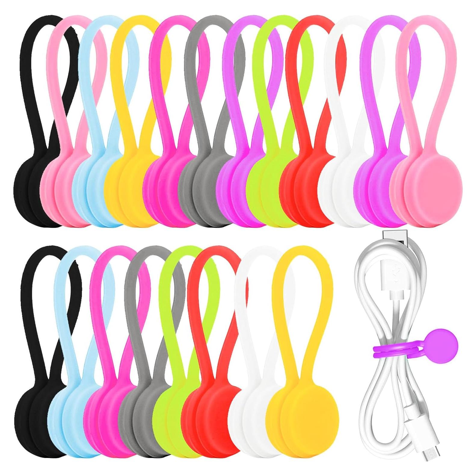20 Correas Magnéticas de Silicona SUBANG para Cables