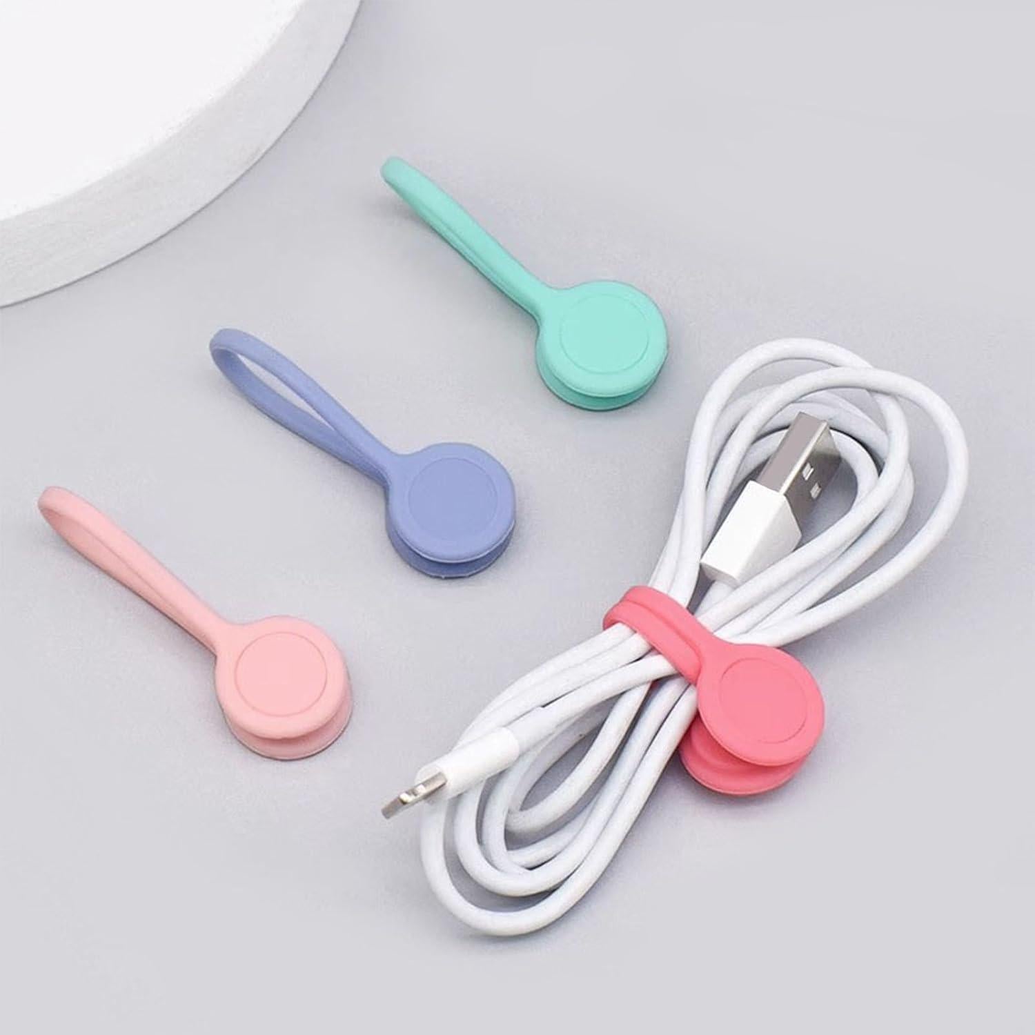 20 Correas Magnéticas de Silicona SUBANG para Cables