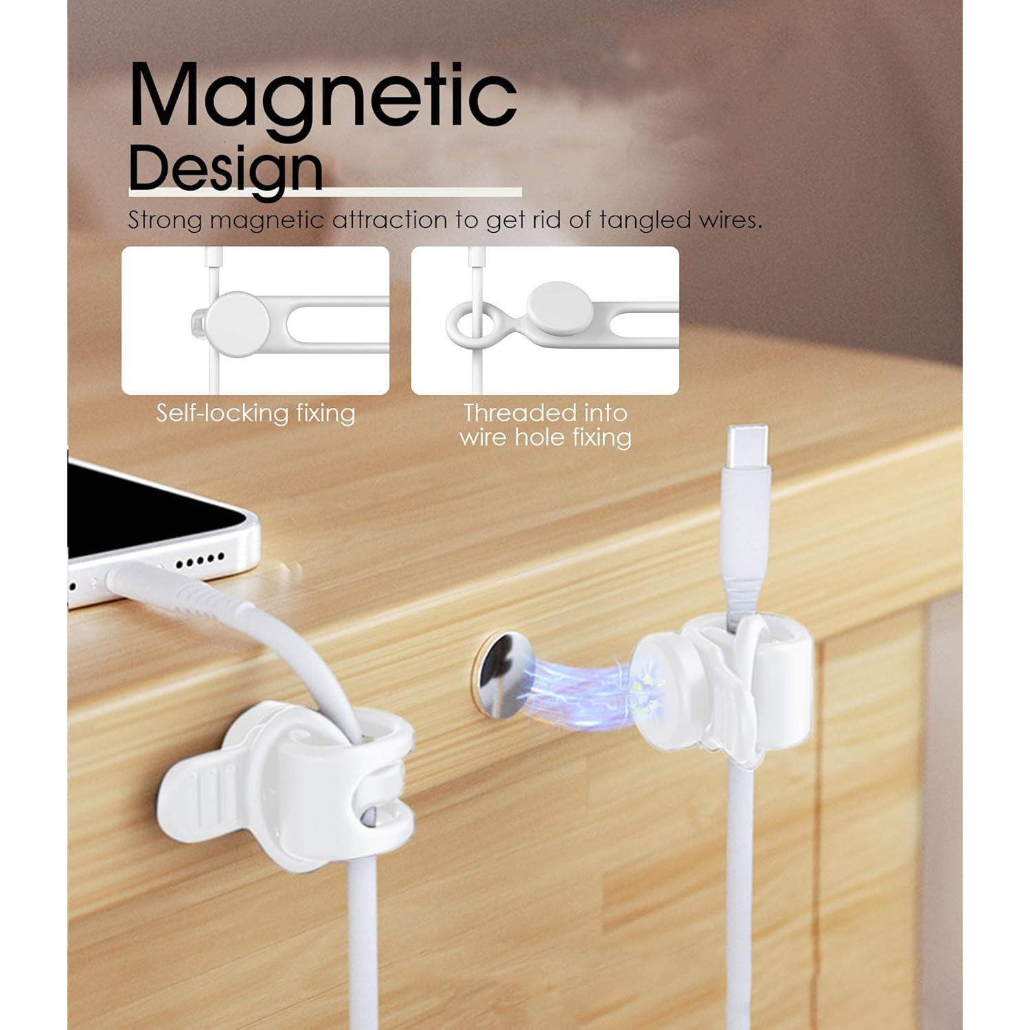 Organizador de Cables Nearockle 8 Piezas Silicona Magnético