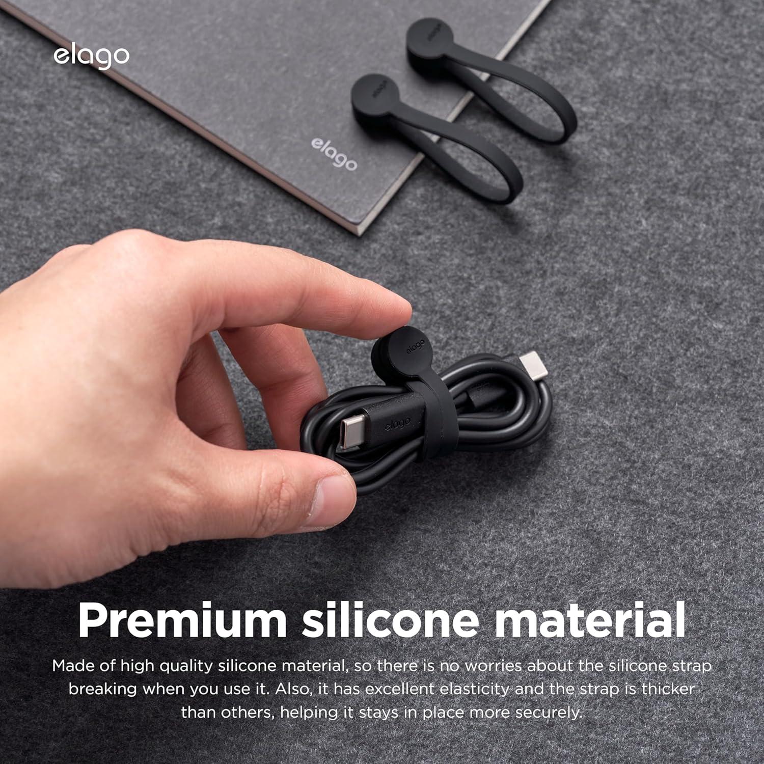 Organizador de Cables Magnético elago 3 Piezas Silicona Negra