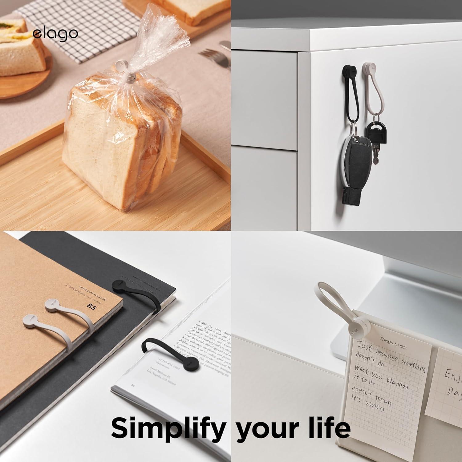 Organizador de Cables Magnético elago 3 Piezas Silicona Negra