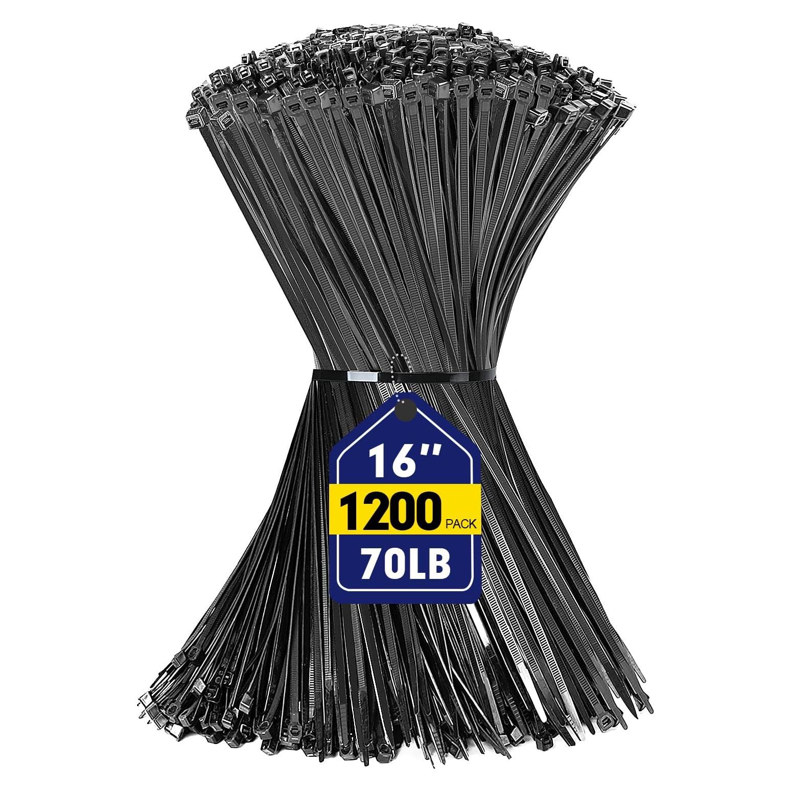 Bridas de Nylon RAZCC 1200pcs 16 Pulgadas 70lb Resistentes