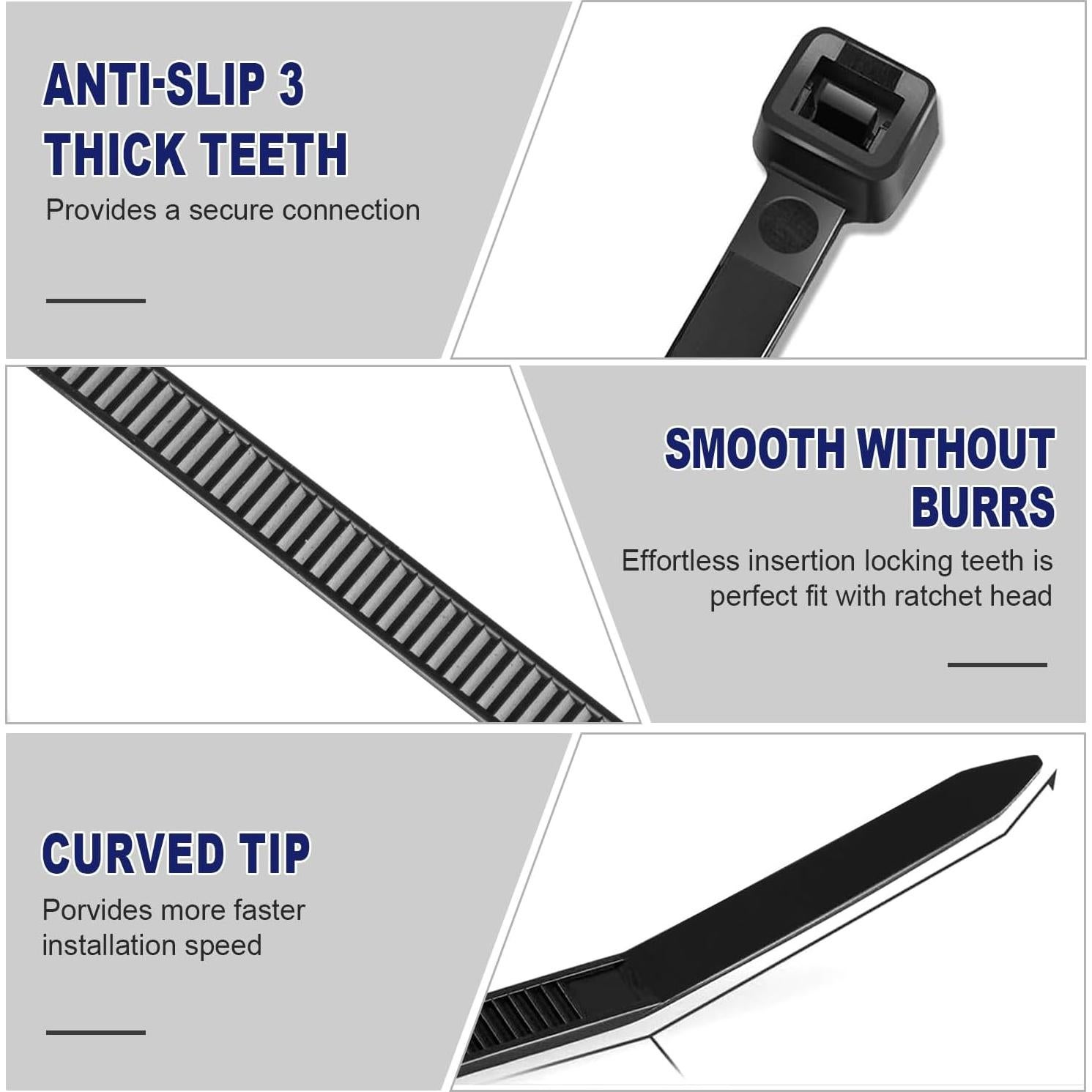 Bridas de Nylon RAZCC 1200pcs 16 Pulgadas 70lb Resistentes